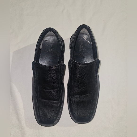 George Men's Elegant Black Slip-On Loafers - Picture 1 of 5